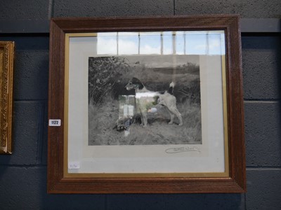 Lot 1122 - 3 framed prints incl. 1 of fruit, 1 of dog and...