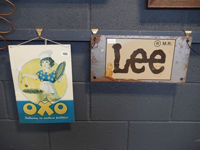 Lot 1123 - 2 reproduction advertising signs for OXO and Lee