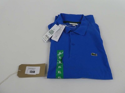 Lot 1348 - Lacoste polo top in blue size FR 6 US XL