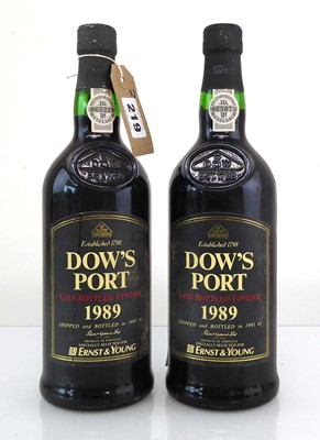 Lot 219 - 2 bottles of Dow's 1989 Late Bottled Vintage...