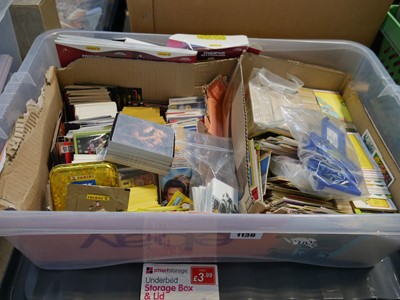 Lot 1136 - 2 plastic crates and cardboard box containing...