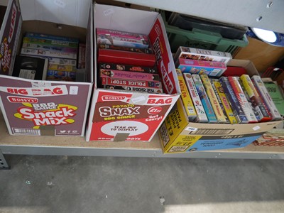 Lot 1145 - 3 cardboard boxes containing VHS films incl....