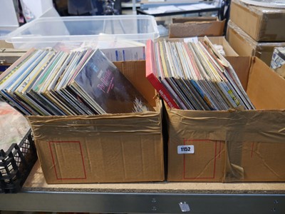 Lot 1152 - 2 cardboard boxes containing various albums/...