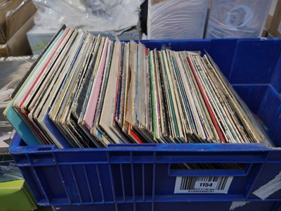 Lot 1154 - Blue crate containing records incl. Paul Simon,...