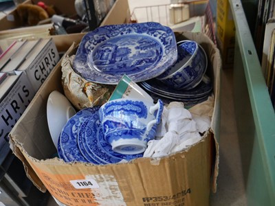 Lot 1164 - Box containing crockery incl. Copeland, Spode...