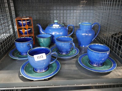 Lot 1173 - Selection of green and blue Denby crockery...