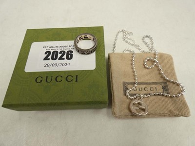 Lot 2026 - Gucci Interlocking G sterling silver boule...