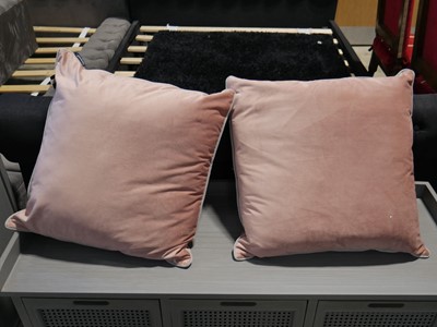 Lot 1191 - 2 light pink velvet cushions