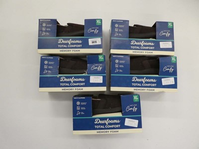 Lot 3815 - 5 boxed pairs of men's Dearfoams slippers