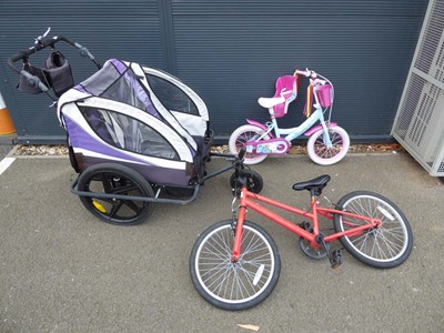 Lot 4024 - Push along buggy and 2 children's bikes