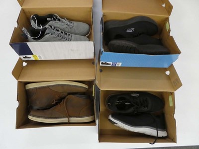 Lot 3837 - 4 boxed pairs of men's Skechers shoe and trainers