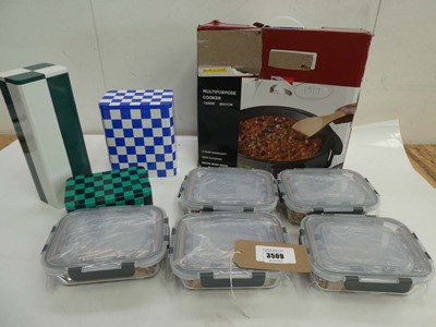 Lot 3509 - 5 sets of 2 Good for you glass food containers,...