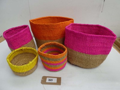 Lot 3521 - Set of 5 Bam's Art Shop baskets