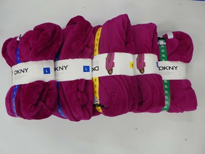 Lot 3855 - Bag containing 5 DKNY long plush robes in pink