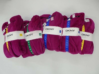 Lot 3856 - Bag containing 5 DKNY long plush robes in pink