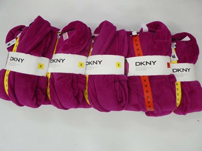 Lot 3857 - Bag containing 5 DKNY long plush robes in pink