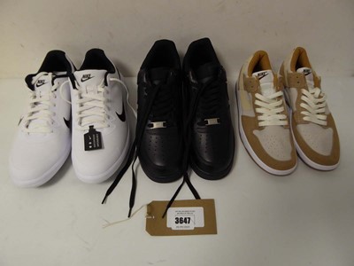 Lot 3647 - Pair of Nike Air Force 1, black, UK 7.5 + Pair...