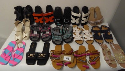 Lot 3648 - 15 pairs of ladies sandals of various styles...