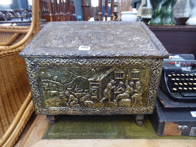 Lot 5157 - Beaten brass coal scuttle