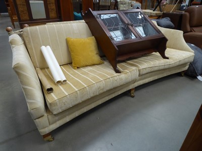 Lot 5244 - Mustard fabric 4 seater drop end sofa