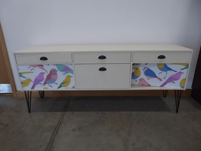 Lot 5052 - Contemporary sideboard with painted bird panels