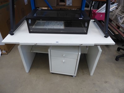 Lot 4295 - Draftsman adjustable table in white with...