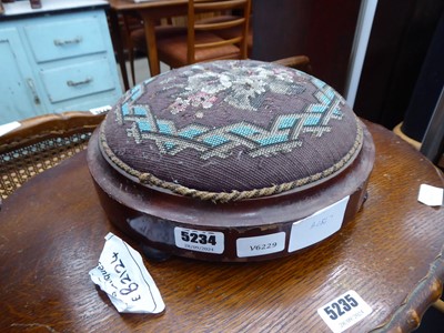 Lot 5234 - Embroidered and beaded Victorian footstool