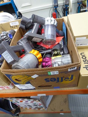 Lot 3154 - Box containing five handheld Dyson cordless...