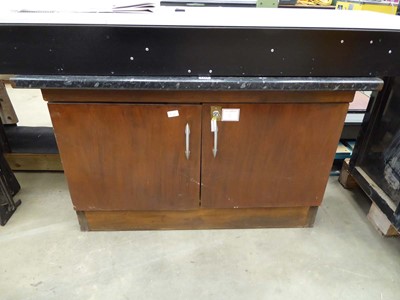 Lot 4369 - Workshop 2 door cupboard with faux marble top