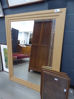 Lot 5302 - Rectangular bevelled mirror in stepped oak frame