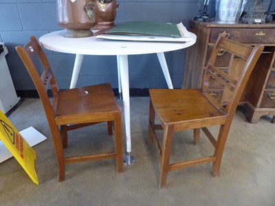 Lot 5368 - Pair of Georgian elm seated Provincial chairs