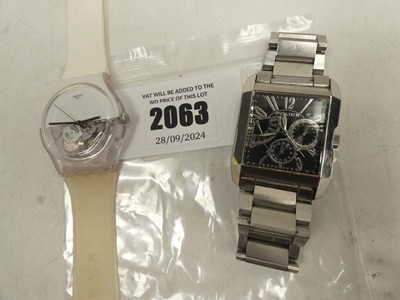 Lot 2063 - Police wristwatch and Swatch SR1130SW...