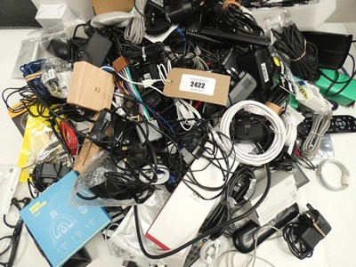 Lot 2422 - Assorted cables, leads, PSUs, remotes and...