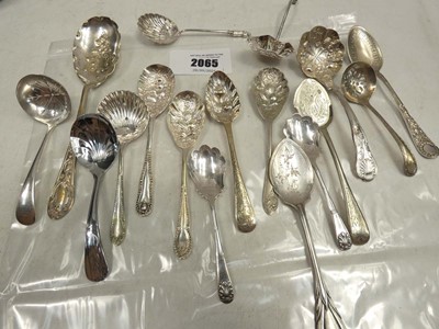 Lot 2065 - Various EPSN serving / sugar / desert spoons