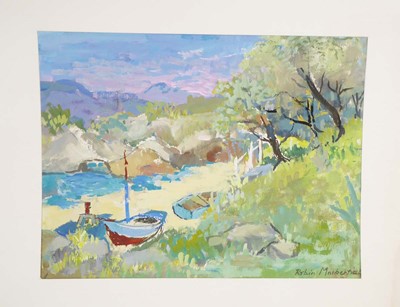 Lot 199 - Robin Mackertich (1921-1993), A bay at Corfu,...