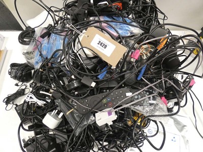 Lot 2429 - 2x bags of assorted cables, leads, PSUs,...