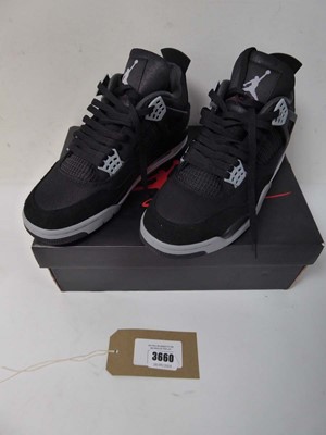 Lot 3660 - Boxed pair of Air Jordan 4 Retro trainers,...