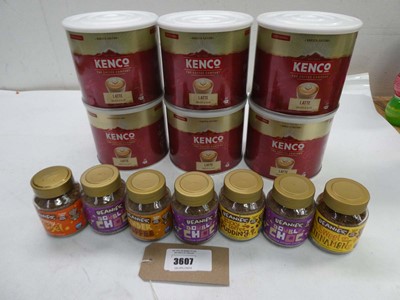 Lot 3607 - 6 x 1lg tub Kenco Latte coffee and 7 jars...