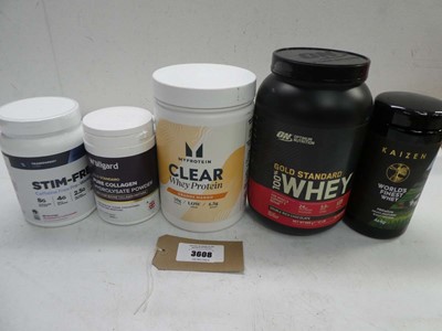 Lot 3608 - ON Whey, Kaizen Whey, My Protein Clear Whey,...