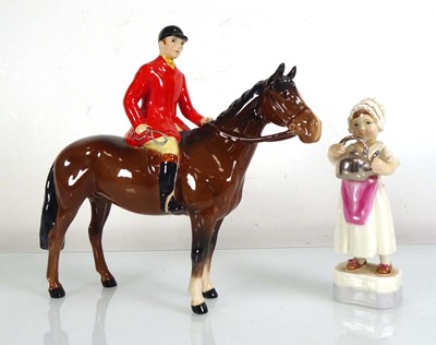 Lot 328 - A Beswick mounted hunt figure, h. 20 cm and a...