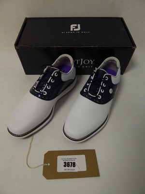 Lot 3678 - Boxed pair of men's Footjoy golf shoes,...