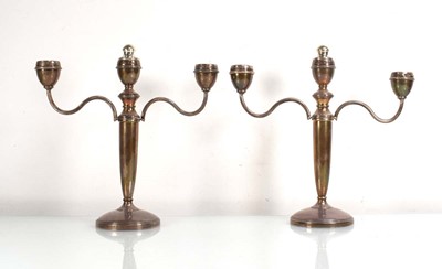 Lot 469 - A pair of silver three branch convertable...