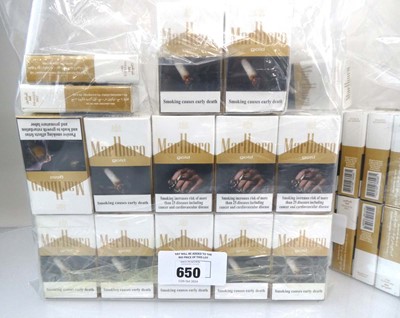 Lot 650 - 26 packs of 20 Marlboro Gold cigarettes (Note...