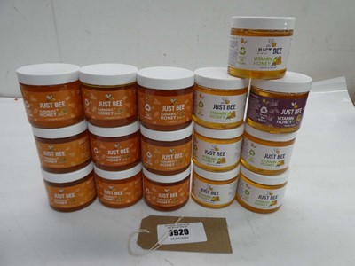 Lot 3920 - 9 x 260g pots Just Bee Tumeric+ Honey and 7 x...