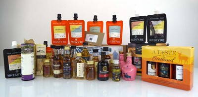 Lot 99 - 33 assorted Whisky Miniatures & 8 pouches...