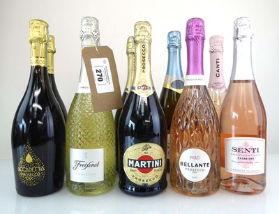 Lot 270 - 10 bottles of sparkling wines, 2x Freixenet...