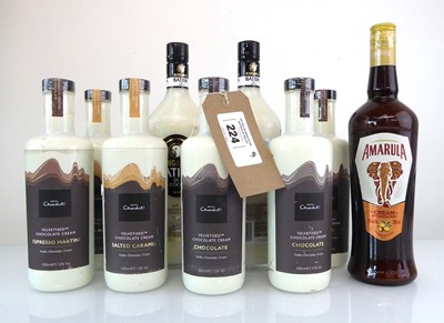 Lot 224 - 9 bottles of cream Liqueurs, 6x Hotel Chocolat...