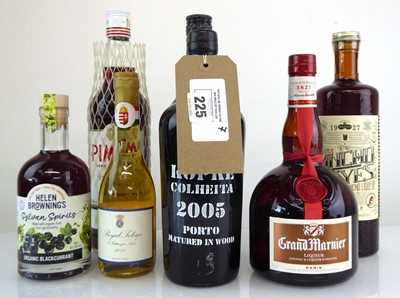 Lot 225 - 7 Various bottles, 1x Kopke 2005 Colheita Port,...