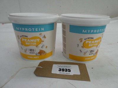 Lot 3935 - 2 x 1kg tub My Protein Peanut butter