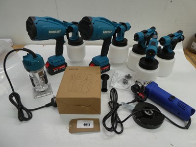 Lot 4613 - Rontaly spray guns, tyre inflator and disc cutter